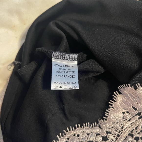 Haute Monde black cocktail dress w/ lace overlay S - Picture 8 of 14